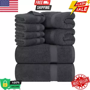8 Piece Premium Towel Set, 2 Bath Towels, 2 Hand Towels, 4 Washcloths, 600 GSM, - Picture 1 of 9