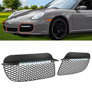 Fog Lights For Porsche Cayman 2006 2007 2008 Spars with Radiator Guards LED - Picture 1 of 15