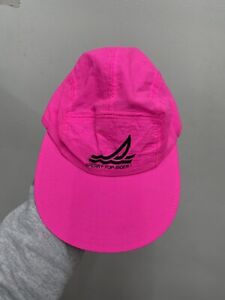 vintage sperry top sider 5 panel long bill hat sailing pink outdoor nylon