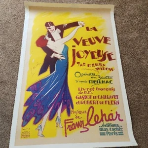 Vintage Original Le Veuve Joyeuse The Merry Window 1936 poster by GEORGES DOLA - Picture 1 of 12