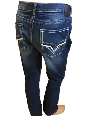 Request Premium Men Blue Denim 34x34 Cotton Blend Pocket Design - Image 1 of 4