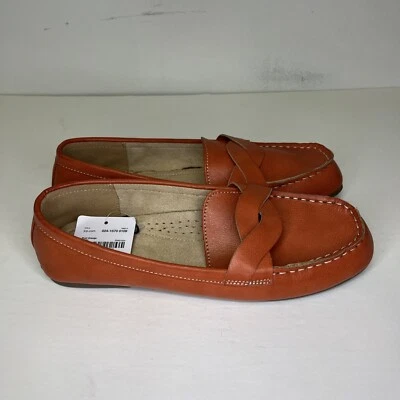 St Johns Bay Women's 9.5 Loafers Driving Shoes Memory Foam Rust Orange NWT - Image 1 of 4