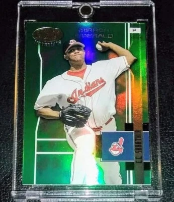 C.C. SABATHIA Indians 2003 Hoja Certificada Materiales ESPEJO ESMERALDA, SSP #d 3/5! Foto 1 de 3