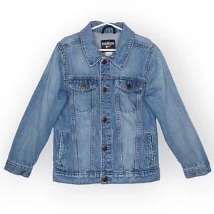 Oshkosh Jean Jacket Girls Size 8 Light Wash Denim Snaps Trucker Style Pockets - Picture 1 of 13