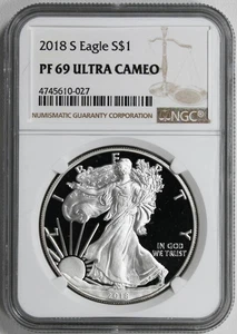 2018 S Eagle $1 - NGC PF 69 Ultra Cameo - Picture 1 of 2