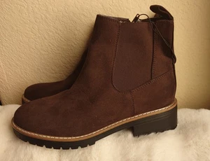 Boots By Kensie Women “Kayla” Microfiber Suede Side-Zip Boot (Brown) Size 9 NEW - Picture 1 of 7