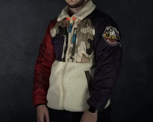 Chaqueta Sherpa Woolrich Woolen Mills Camuflaje Puffer Piel Sintética - Imagen 1 de 17