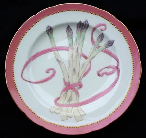 Rare Minton Pate-Sur-Pate Porcelain Asparagus Plate Gorgeous! Antique - Picture 1 of 8