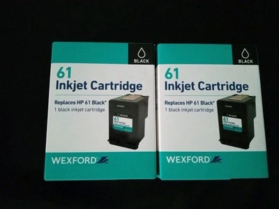 Paquete de 2 cartuchos de tinta negros Wexford 61 compatibles para HP DeskJet ENVY Officejet nuevos Foto 1 de 4