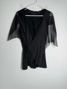 Chaleco/Blusa Elie Tahari Negro de Gasa Transparente Talla M Ver Descripción - Imagen 1 de 15