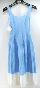 STAUD ELLISON KNIT DRESS Blue and White SIZE XS - Picture 1 of 9