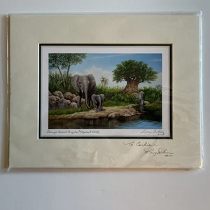 Stampa Elefante Firmata dall’Artista Larry Dotson 2019 Disney’s Animal Kingdom (A3) - Foto 1 di 5