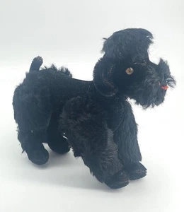 Snobby Poodle Dog Black Steiff Stuffed Animal Plush Toy 8" - Picture 1 of 7