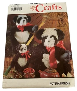 Juguete de peluche Simplicity Crafts patrón de costura 7883 oso panda vintage años 80 7-16 pulgadas - Imagen 1 de 8