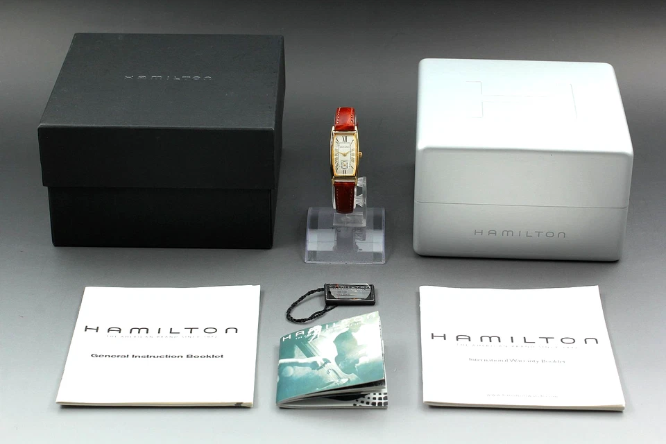 Juego completo [casi como nuevo] reloj para mujer Hamilton 6256 oro 18 mm Roman Qz de Japón Foto 1 de 4