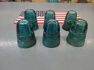 Lot of 6 "Beehive" Vintage Glass Insulator Hemingray & H.C. Co. - Picture 1 of 13