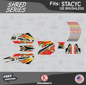 Graphics Kit for STACYC 12E Brushless Electric Bike (All Years) Shred - Red - Picture 1 of 6
