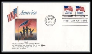 US FDC # 2605 23c American Flag, Presort Gill pair 1991, 9p2763 - Picture 1 of 1