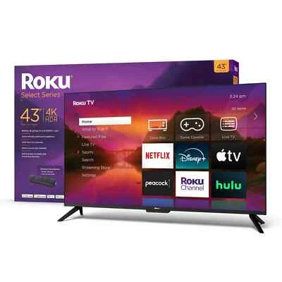 Roku 43-Inch Select Series 4K HDR Smart Roku TV with Roku Enhanced Voice Remote - Image 1 of 4