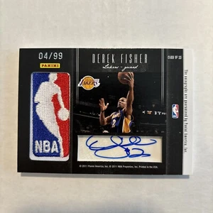 2011 NBA Panini Black Box Nate Archibald Derek Fisher NBA Patch Auto - Picture 1 of 4