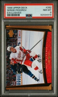 1998 Upper Deck #262 Sergei Fedorov Exclusives /100 PSA 8 Red Wings HOF  - Image 1 of 2