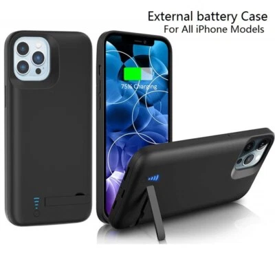 Battery Charger Case For iPhone 13 12 11 Pro Max Mini 6 7 8 Plus SE2 XR XS Max - Image 1 of 4