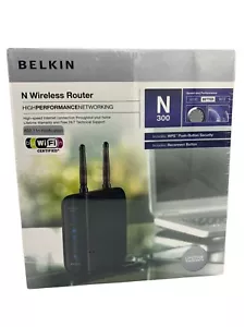 New Belkin N Wireless Router IEEE 802.11 b/g/n 300Mps WPS Reconnect 4 LAN Ports - Picture 1 of 5