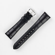 Hirsch LONDON Genuine Matt Alligator Leather Padded Watch Strap in BLACK