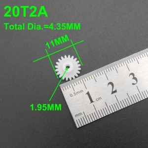 100 piezas 0,5 M 20T plástico engranaje espuela husillo agujero apertura 2 mm 1,95 mm 20 dientes 202A - Imagen 1 de 11