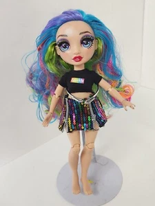 Rainbow High Doll Amaya Raine Sequin Skirt Multicolor Hair Black Shirt - Picture 1 of 9