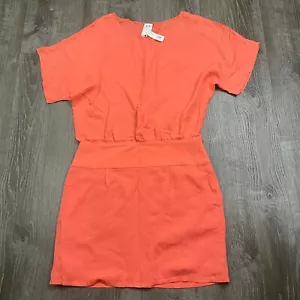 NWT Ali Ro Womans Dress Coral Orange Sheer Short Sleeve Career Casual Size 6 - Picture 1 of 4