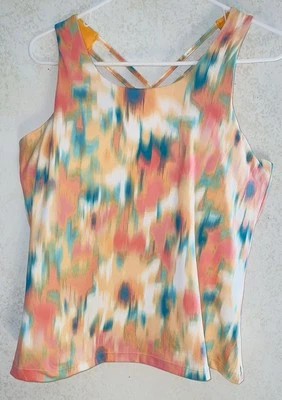 New Size xl Xersion Women’s Orange Multi Colored Halter Cross Swimsuit  - Image 1 of 4