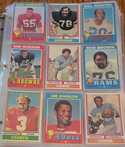 1970's Football Cards Sheet Of 9 #3 - Picture 1 of 2
