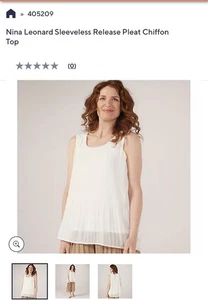 rrp £39 Nina Leonard Sleeveless Release Pleat Chiffon Top size XS - Picture 1 of 1