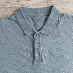 Vince Mens Polo Shirt XL Extra Large Blue Cotton Knit Short Sleeve Casual - Picture 1 of 10
