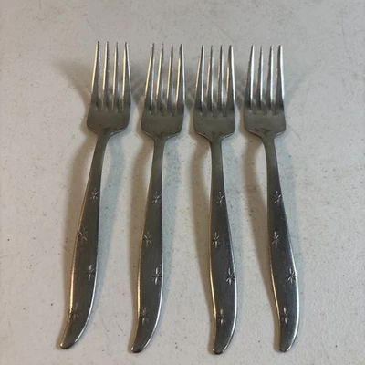 Обеденные вилки Dorzel Hull FIRST STAR из нержавеющей стали 7 дюймов набор из 4 MCM Atomic Burst - Изображение 1 из 4