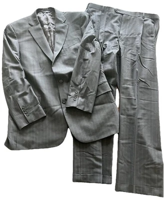 Brooks Brothers Suit Men's 43L Black Pinstripe 2-Piece 38/31 Pants 346 Stretch - Image 1 of 4