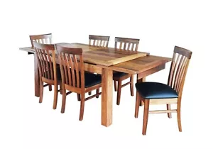 Aldo Blackwood Double Extension Dining table 7 Pc dining set - seats 10 - Picture 1 of 4