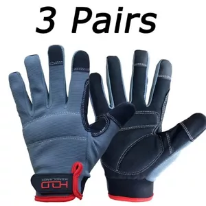 3 Pairs Mens Work Gloves Touchscreen Utility Light Gloves Flexible Breathable - Picture 1 of 12