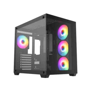 CRONUS Pallas ATX Cube ARGB Gaming Case RGB Fans Tempered Glass - Black - Afbeelding 1 van 12