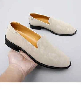 36-48 Plus Size Mens Leather Slip on Loafers Casual Dress Business Evening Party - Picture 1 of 27