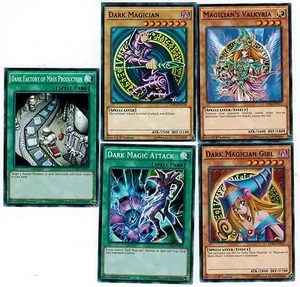 JUEGO DE 5 Tarjetas de Hechizo Ataque de Magia Oscura + Mago + Niña + Valquiria 1st YUGIOH LDK2 - Imagen 1 de 1