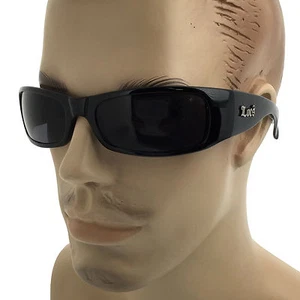 Cholo Gangster Sunglasses Slim Small Frame Dark Lenses OG LOC Lowrider Black - Picture 1 of 2