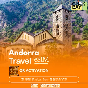 [eSIM] Andorra Travel e-SIM haute vitesse 3 Go 4G/5G données pendant 30 jours (données uniquement). - Photo 1 sur 7