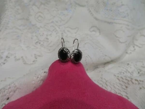 Sterling Silver Black Onyx Dangle Earrings - Picture 1 of 4
