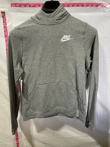 BRAND New Nike LARGE Boy's Embroidered Logo Pullover Hoodie GRAY - NTW - Picture 1 of 7