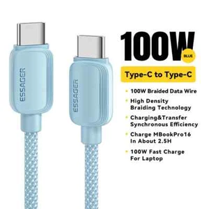 Essager 100W USB Type C To USB C Cable 5A PD Fast Charging Cable For iPhone 15 - Picture 1 of 13