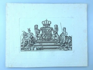 Johann Adam JONINGER Nürnberg Orig. Kupferstich SCHWEDEN Königl. Wappen um 1770 - Bild 1 von 6