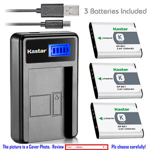 Kastar Battery LCD Charger for Sony NP-BK1 NPBK1 & Sony Webbie MHS-PM1 Camera
