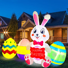 6FT Easter Inflatables Decorations Egg Blow up Yard Decoration LED Lighted Decor